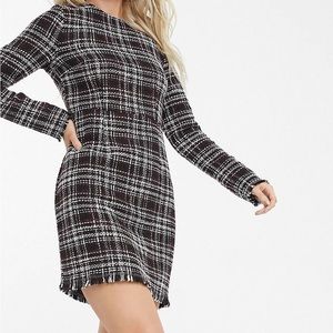 Missgudied Tweed Shift Short Winter Dress Size US 0 UK 4.